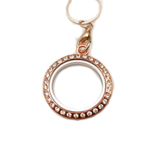 Hanger Locket Rose goud strass